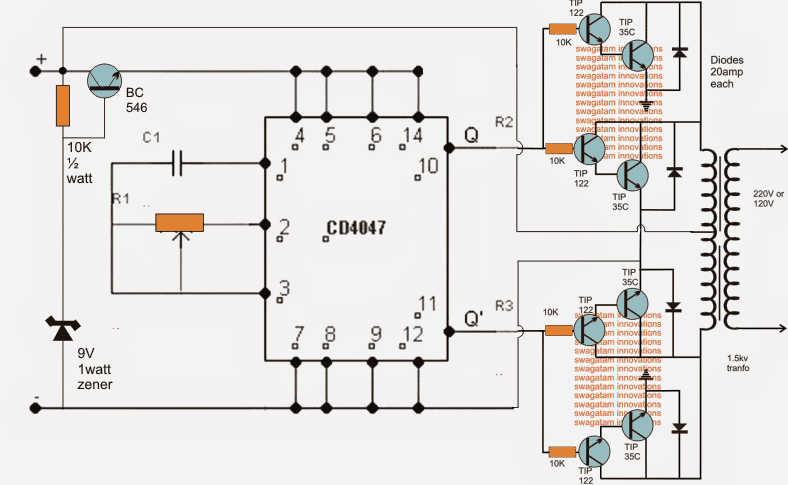 Cd4047 схема применение