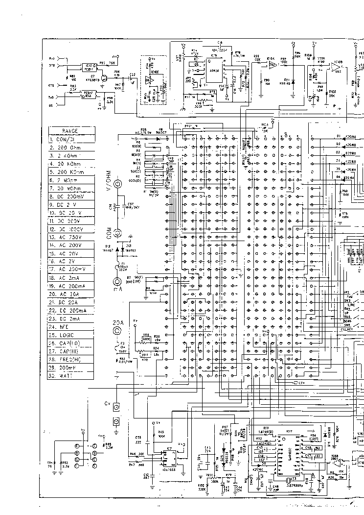 Схема принципиальная мультиметра m890g