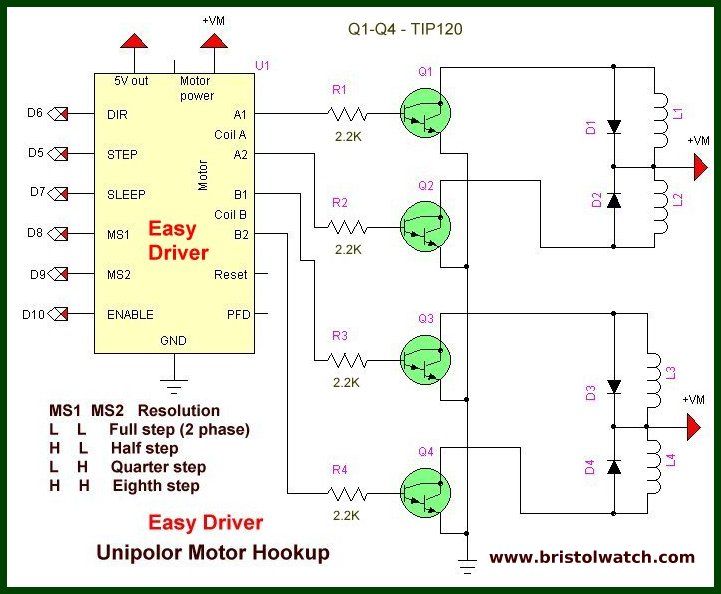 Схема для шагового двигателя своими руками