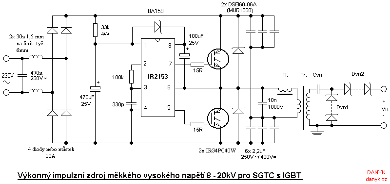 Блок питания на igbt транзисторах схема