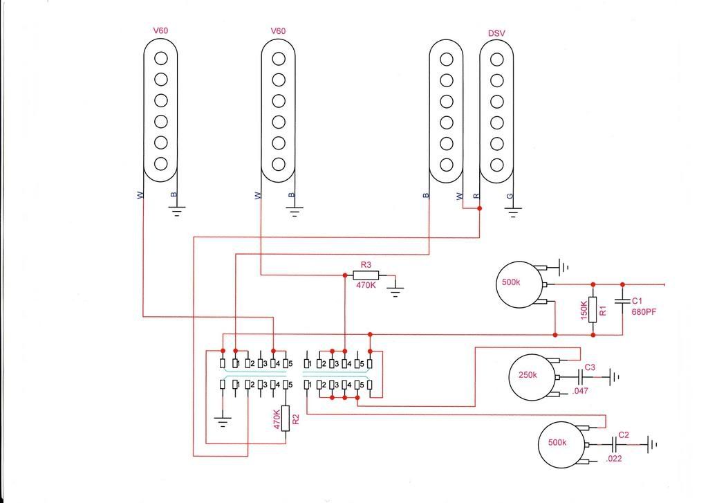 Схема гитары. Схема распайки электрогитары HSS. Схема распайки Stratocaster HSS. Схема подключения звукоснимателей гитары HSS. Схема распайки звукоснимателей Fender Stratocaster HSS.