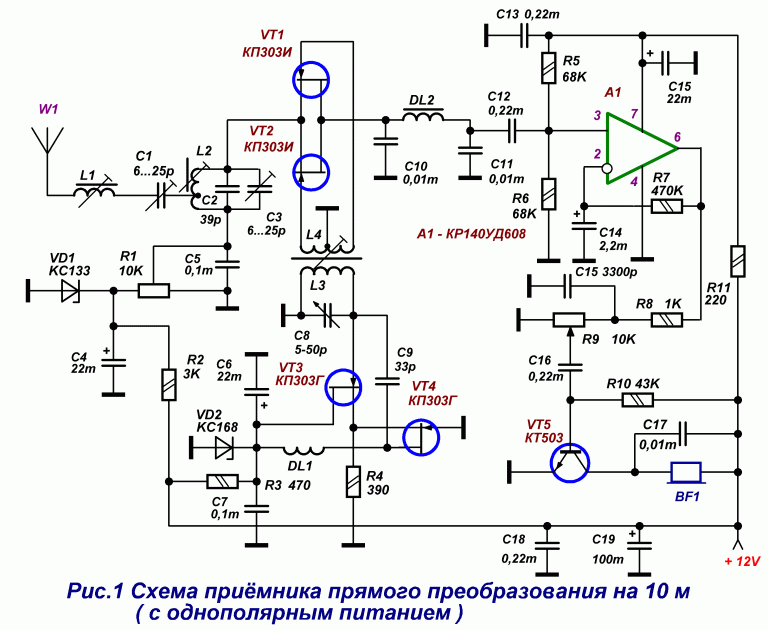 Схемы приемников прямого преобразования на любительские диапазоны