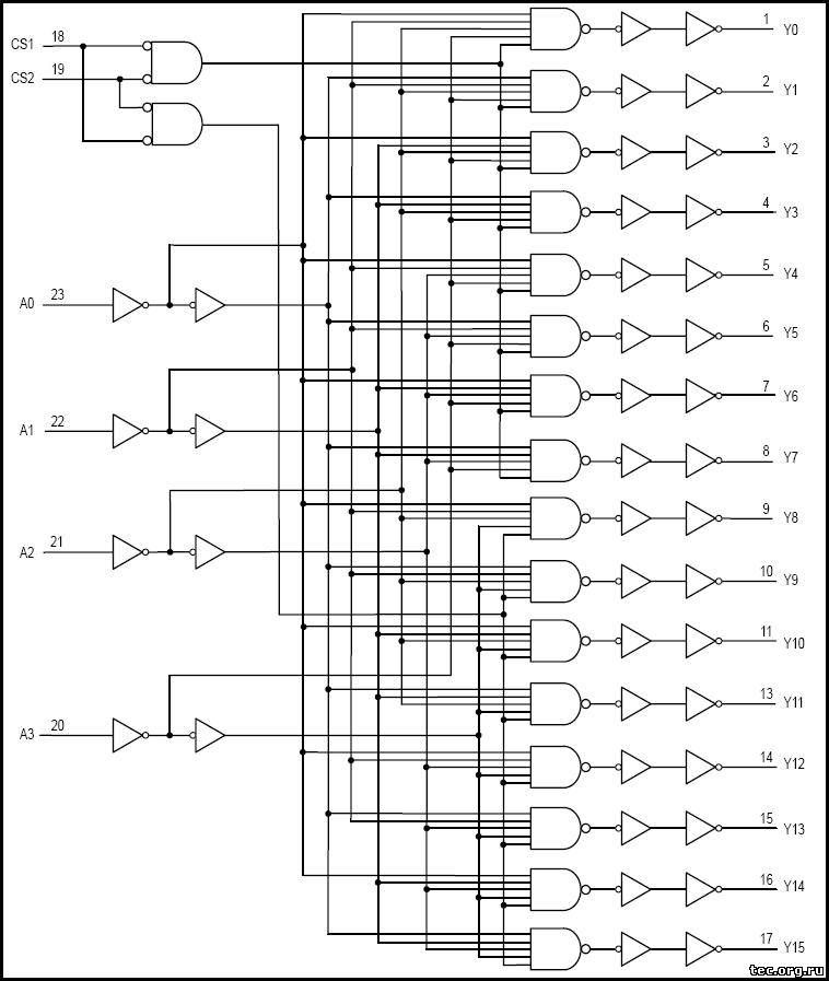 Дешифратор 1 на 2 схема