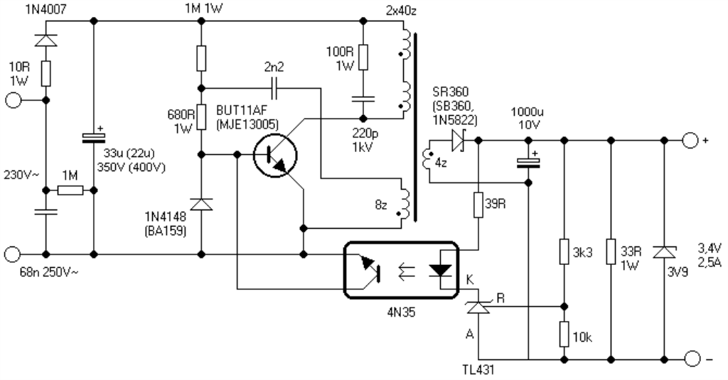 Switching adapter схема