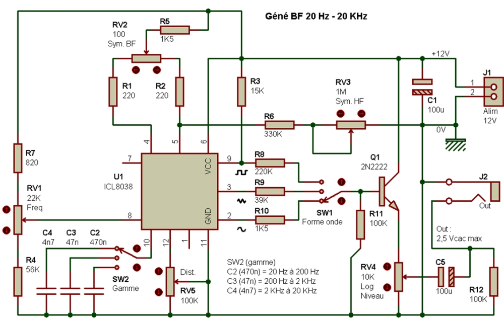 Схема генератора на icl8038