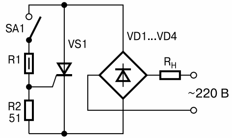 Тиристор схема на транзисторах