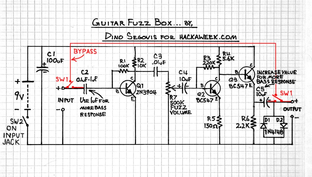 Схема гитарного фуза
