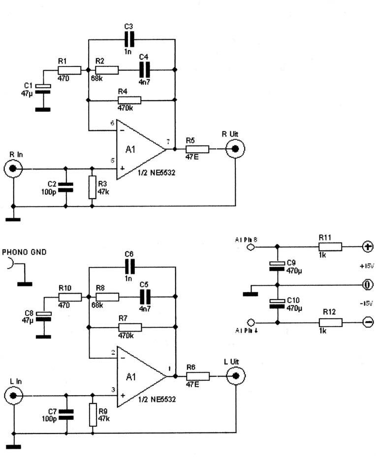 Схема предусилителя на ne5532