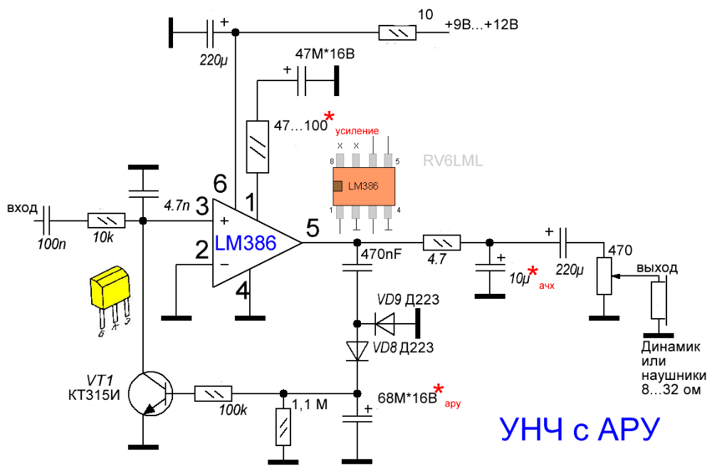 Темброблок на lm358 схема