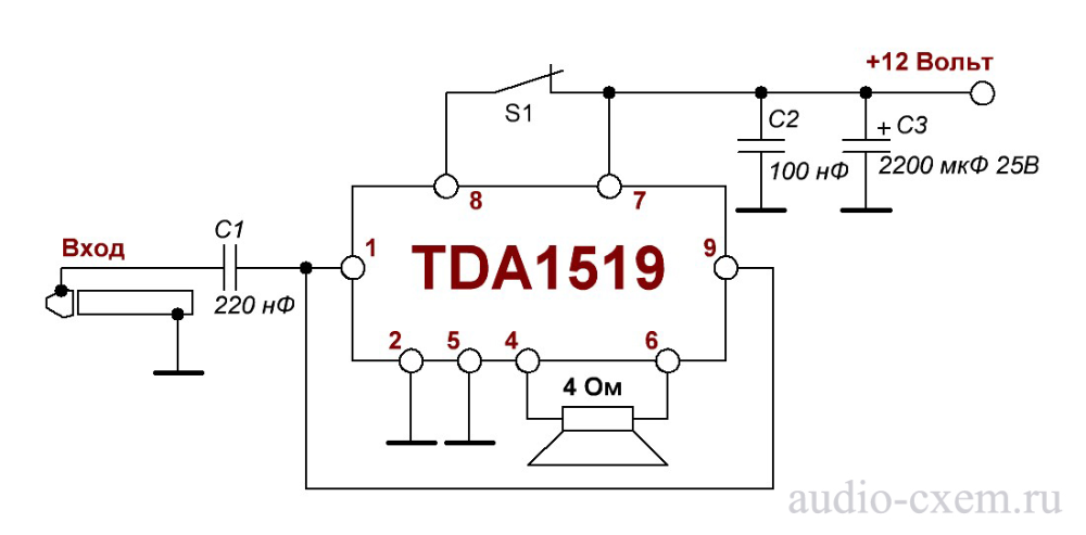 La1519b10 схема усилителя