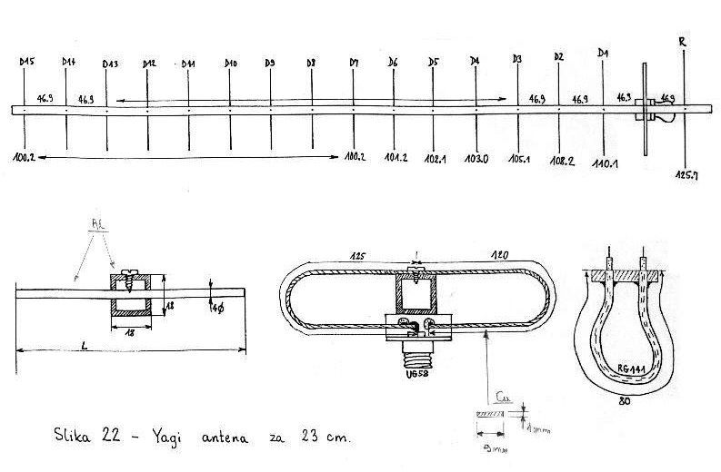 Антенна яги чертеж