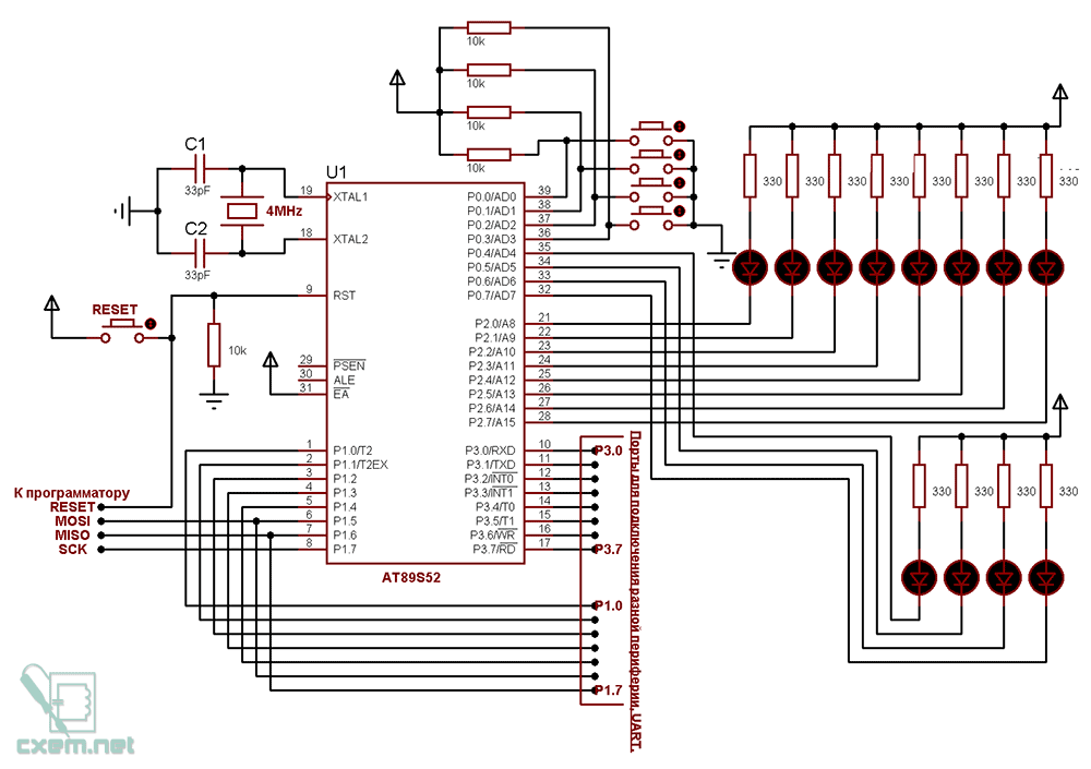 At89c52 24pi применение схемы