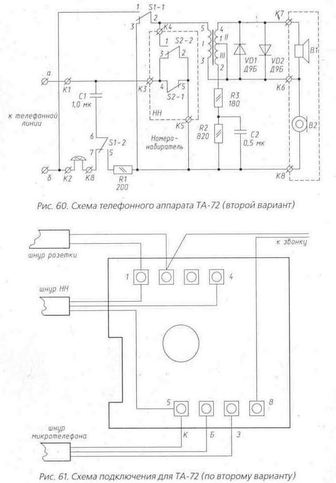 Схема телефонного аппарата та
