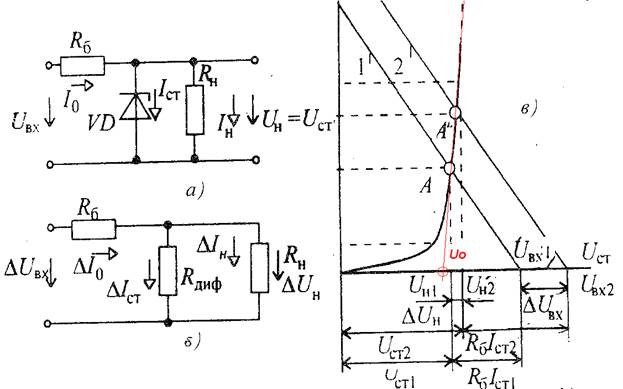 Параметрический стабилизатор напряжения схема замещения