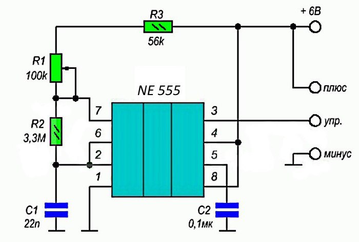 Ne555 генератор импульсов схема