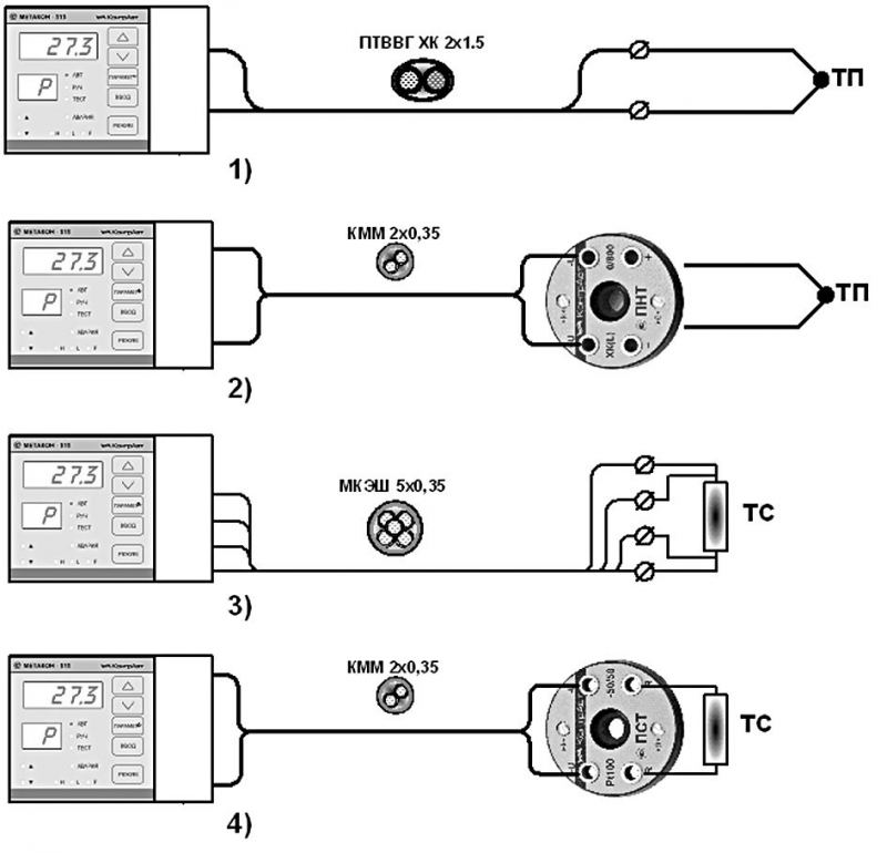 Четырехпроводная схема подключения термосопротивления