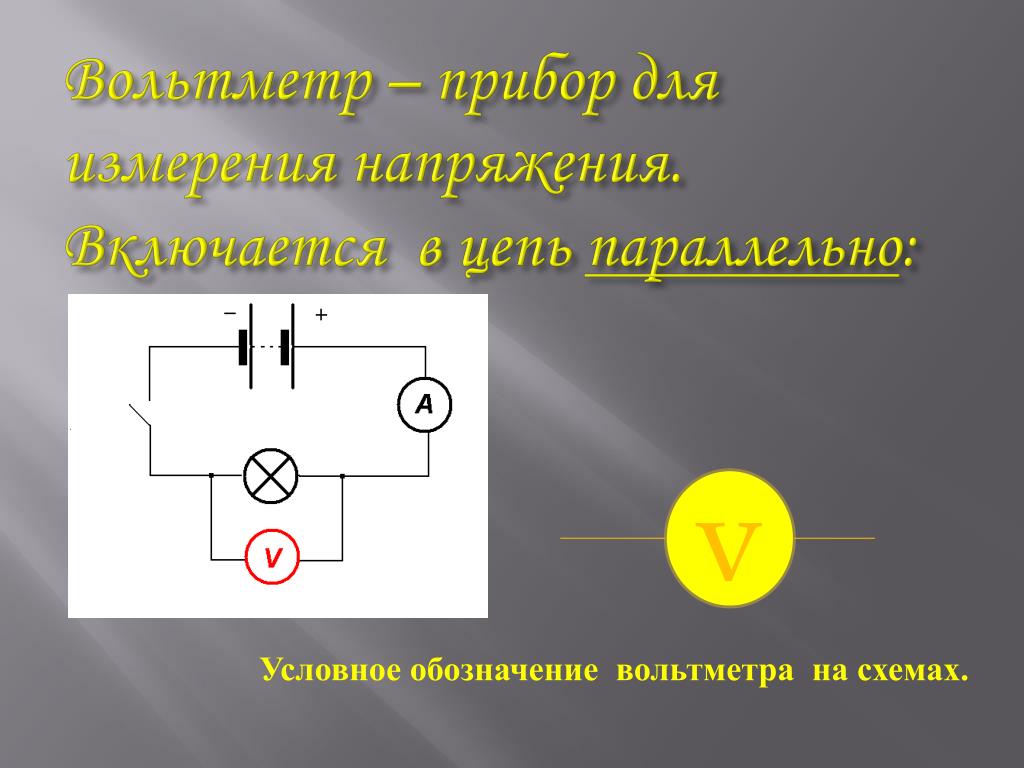 Какое из этих условных обозначений принято для изображения вольтметра