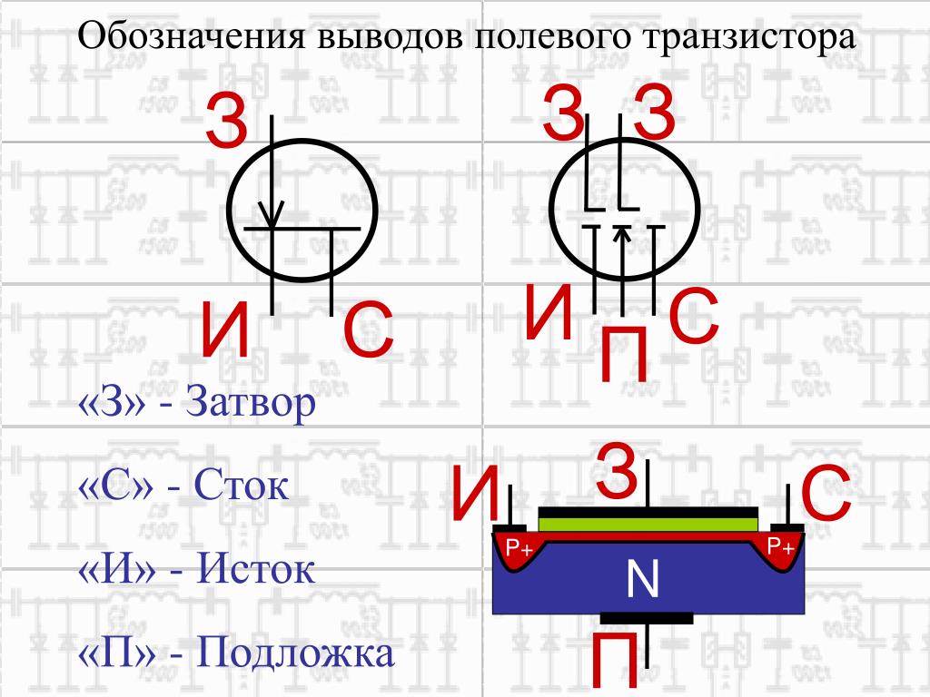 Полевой транзистор обозначения на схеме