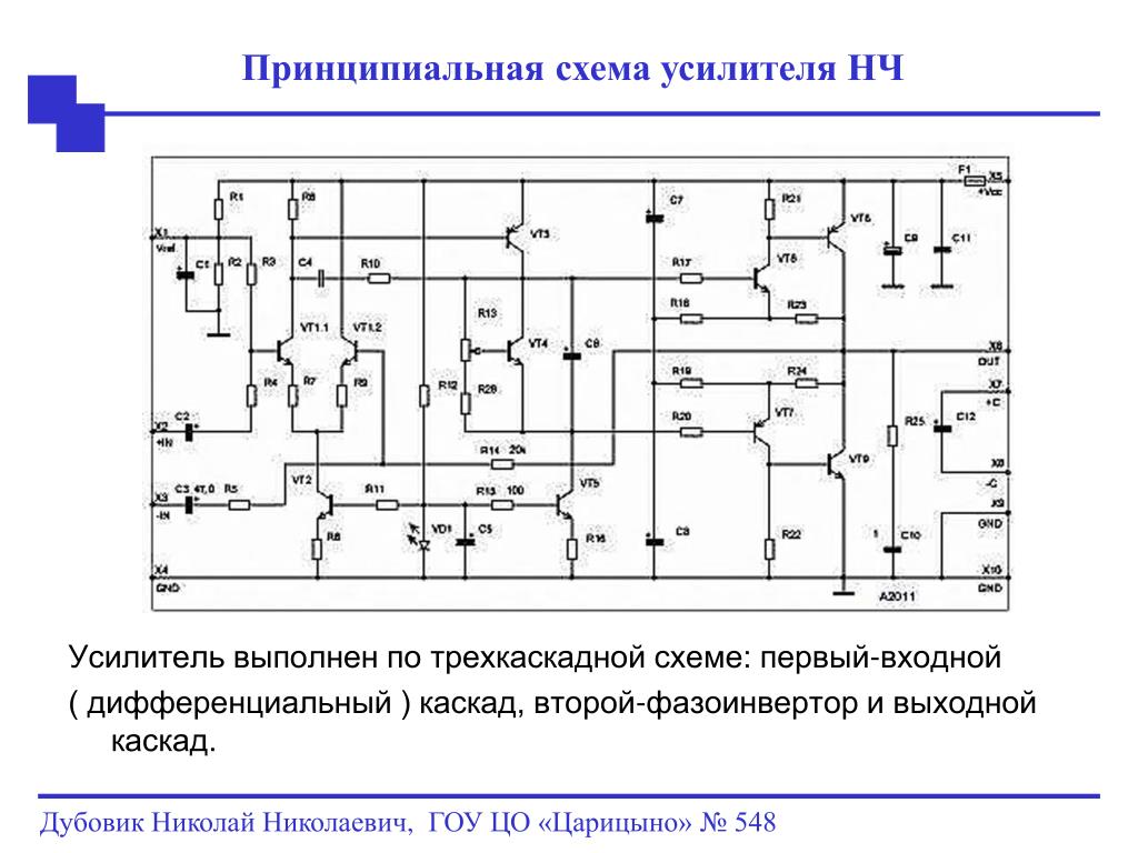 Принципиальная схема усилителя