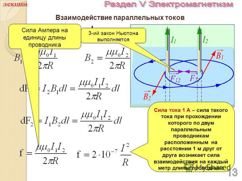 Сила взаимодействия между 2