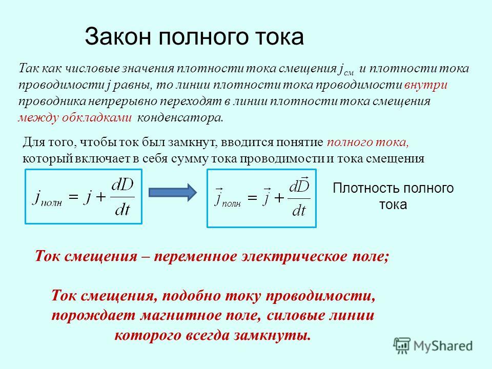 Максимальное значение тока. Плотность полного тока. Плотность тока смещения. Плотность тока проводимости. Ток проводимости и ток смещения.