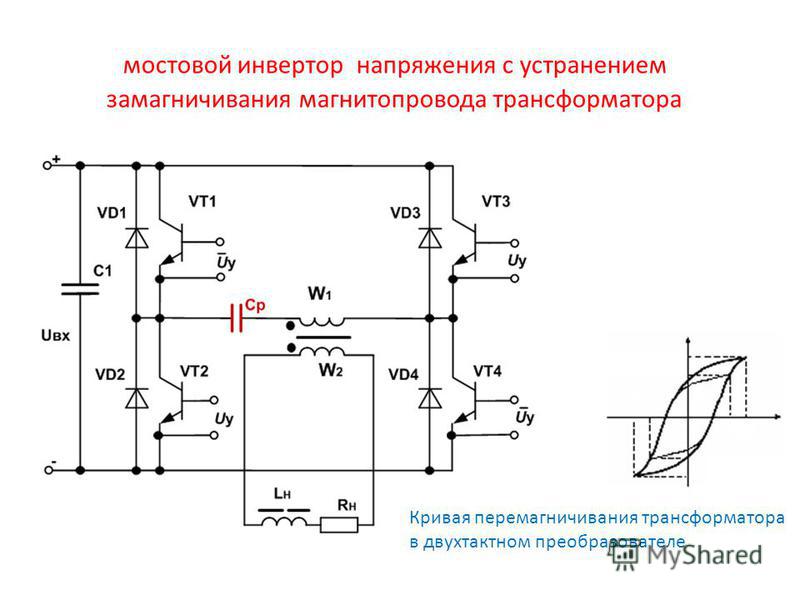 Инвертор мостовой резонансный схема