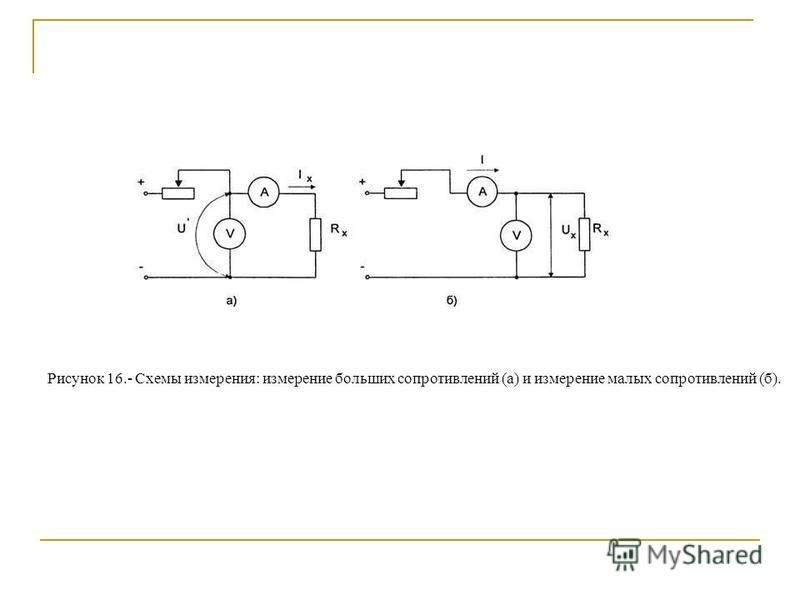 Измерение малых сопротивлений схема