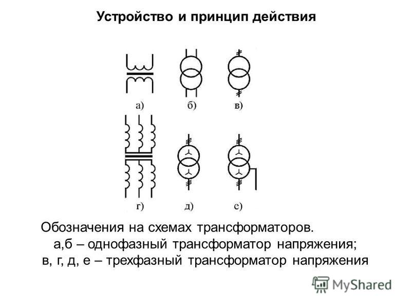 Трансформатор тока буквенное обозначение на схеме