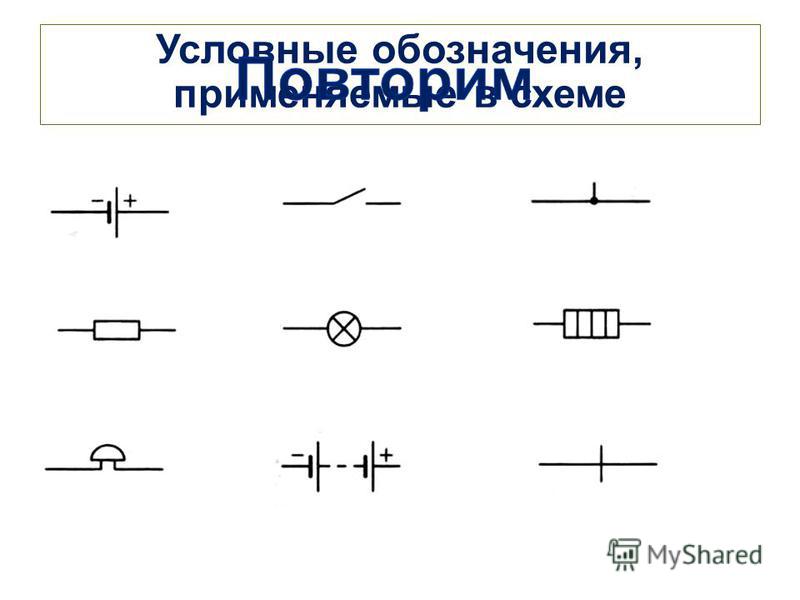 Обозначение батареи на схеме