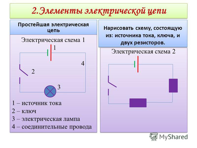 Электрическая цепь состоит из источника тока