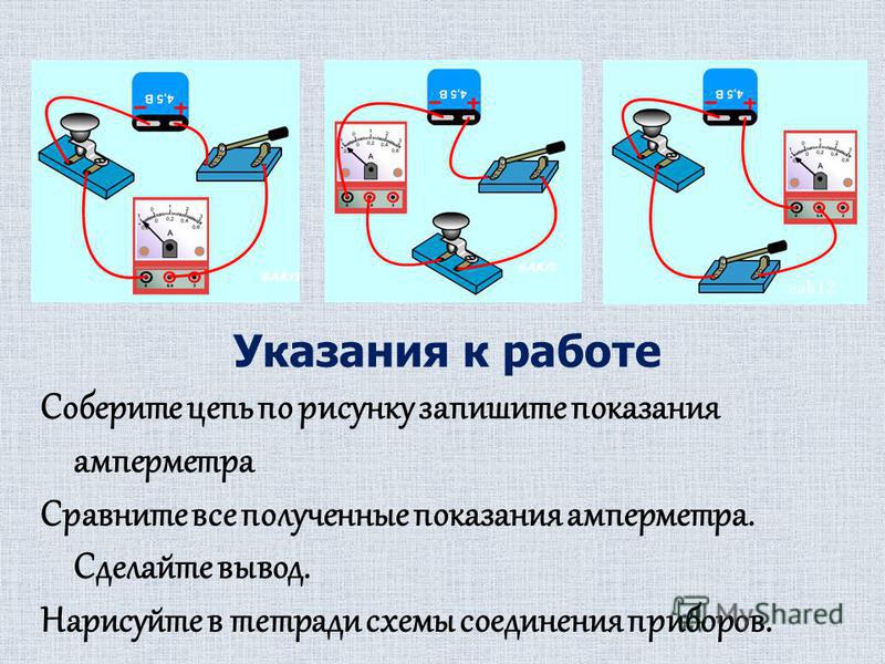 На фотографии электрическая цепь показания включенного в цепь амперметра даны в амперах 3 ом