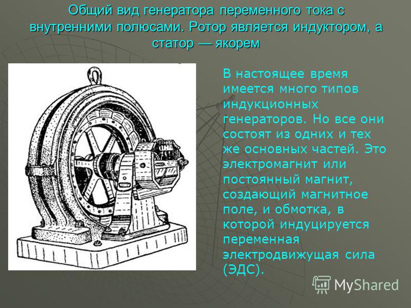 Индукционный генератор электрического тока