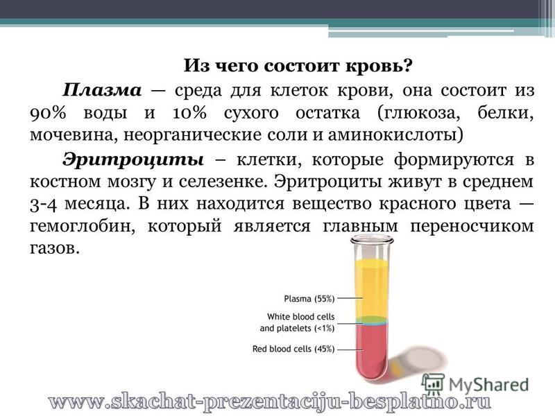 Плазма отличается от сыворотки. Плазма крови - жидкость со следующими параметрами. Из чего состоит кровь. Из чего состоит плазма крови. ТЗ чегоьсостоит плазма крови.