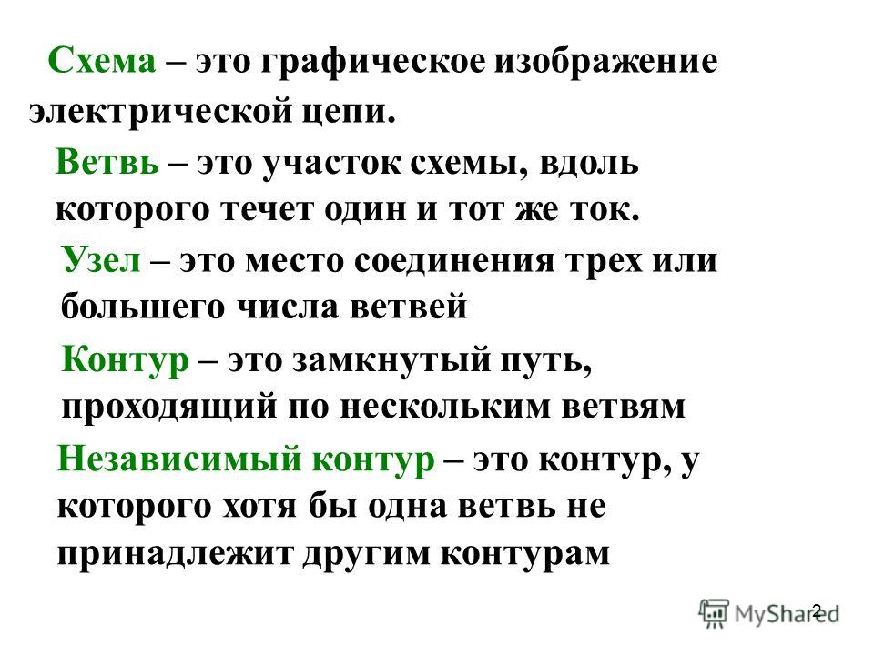 Участок схемы вдоль которого течет один и тот же ток это