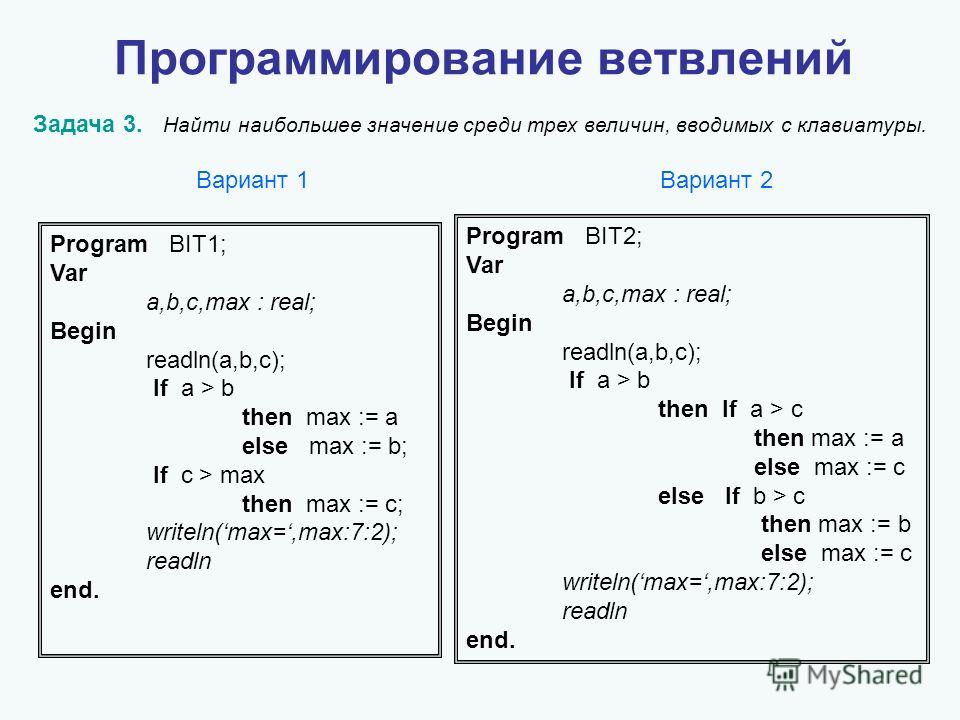 Базовые программы программирования