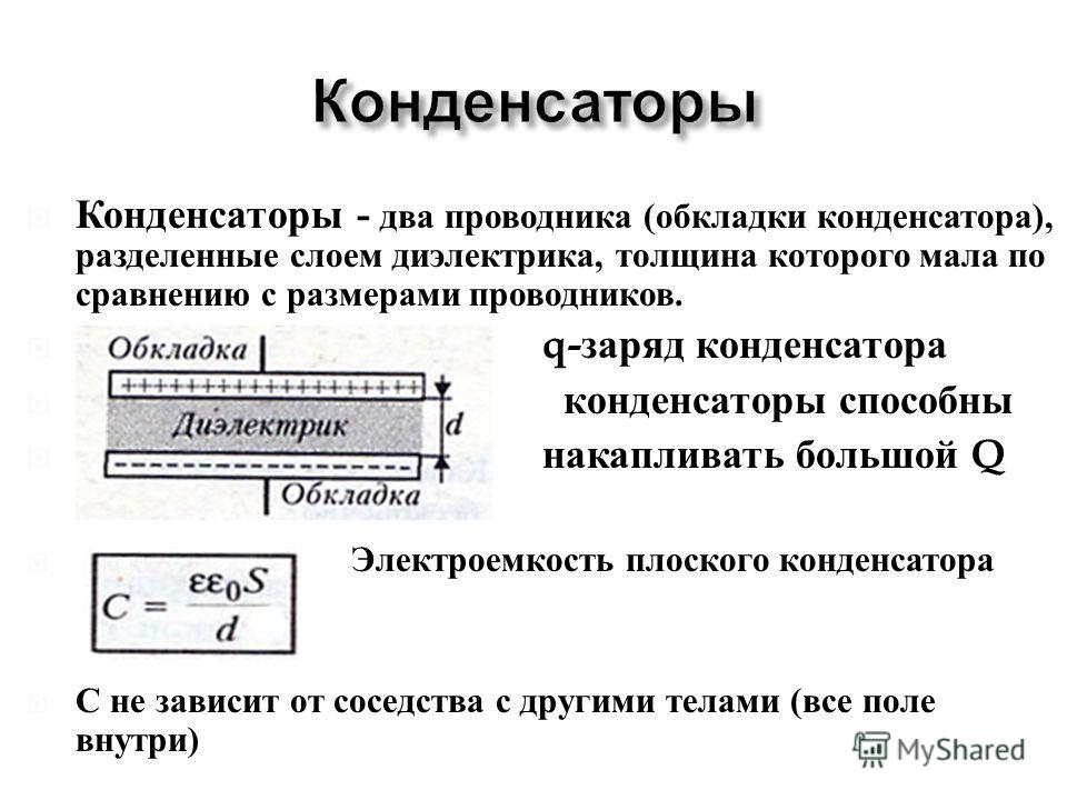 Площадь плоского конденсатора