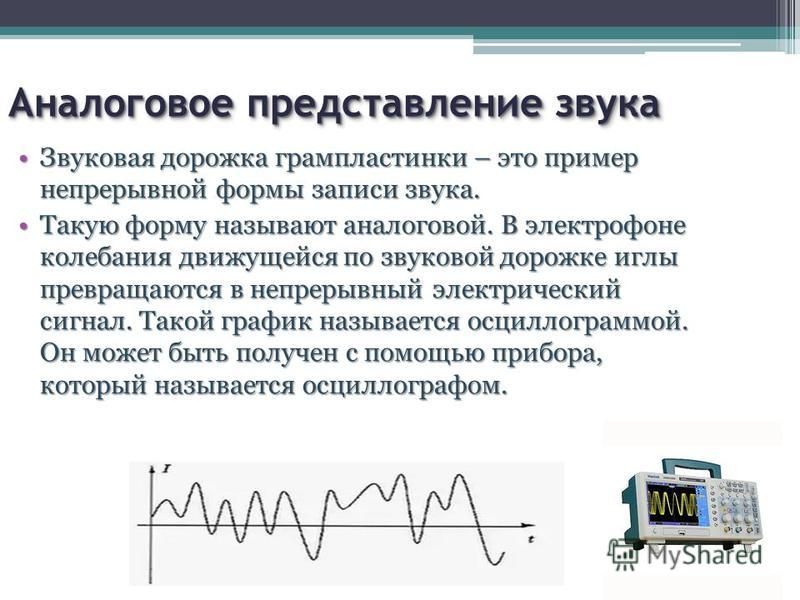 Аналоговый и дискретный способы представления изображений и звука