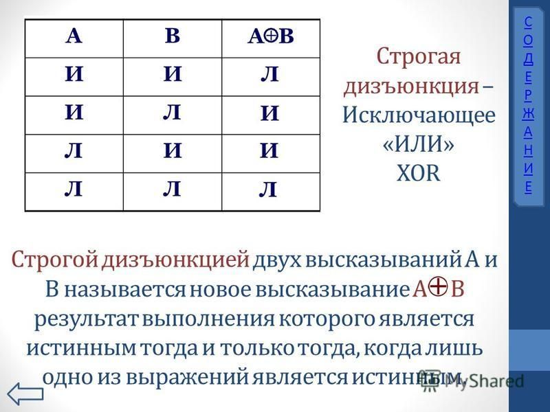 Дизъюнкцию высказываний называют. Строгая дизъюнкция. Логическая операция исключающее или. Исключающие или логика.