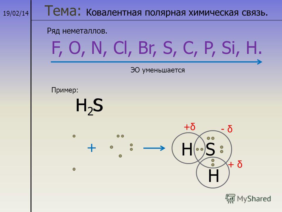 S8 схема образования химической связи