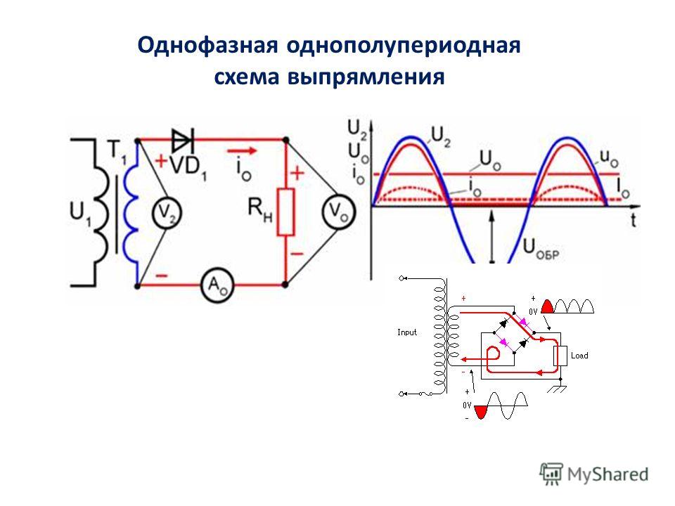 Схема однофазного выпрямителя переменного тока