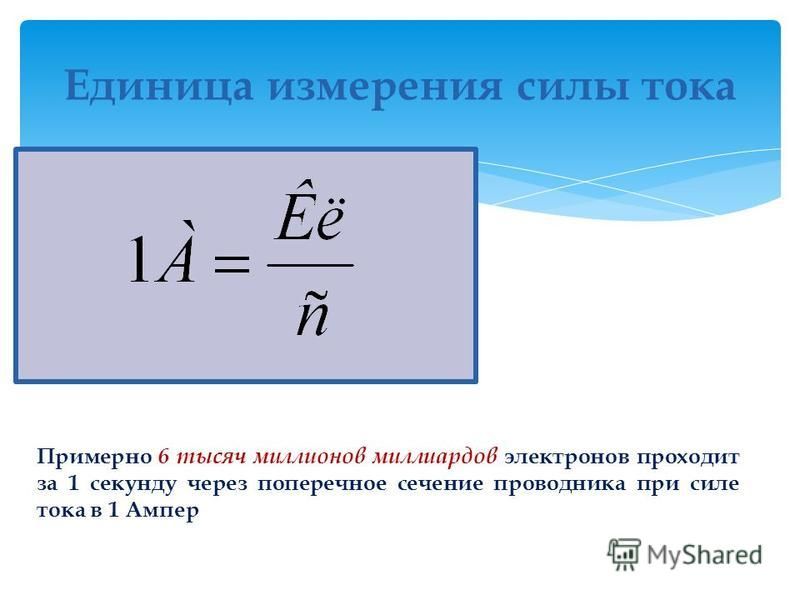 Сила тока через поперечное сечение проводника