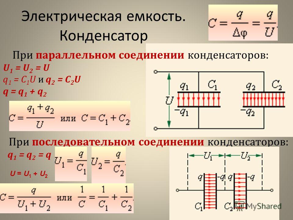 Презентация соединение конденсаторов последовательное и параллельное