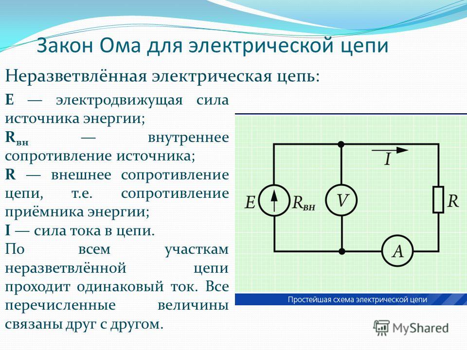 Электрическое сопротивление схема