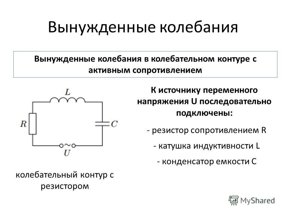 Напряжение на катушке колебательного контура