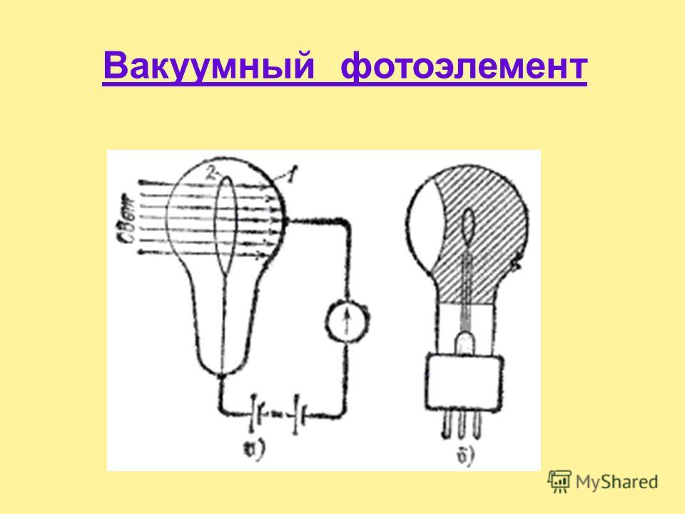 Фотоэлемент. Принцип действия электровакуумного фотоэлемента. Вакуумный фотоэлемент схема. Принцип действия вакуумного фотоэлемента. Фотоэлемент схема физика.