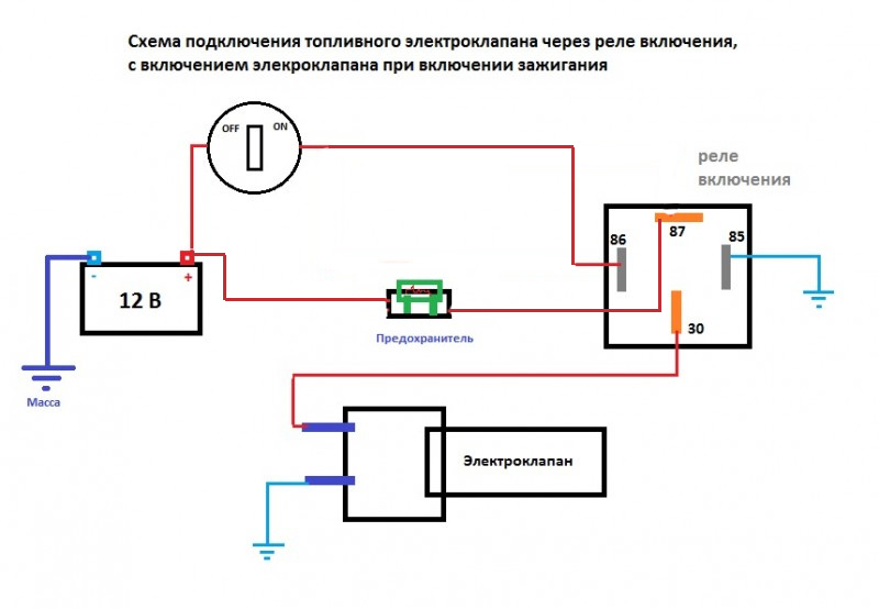 Схема подключения насоса через реле