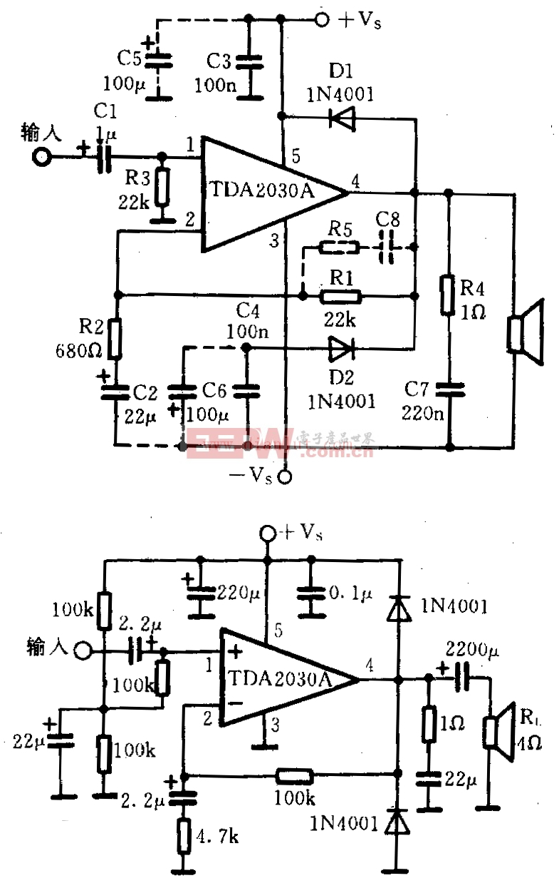 Схема подключения tda2030