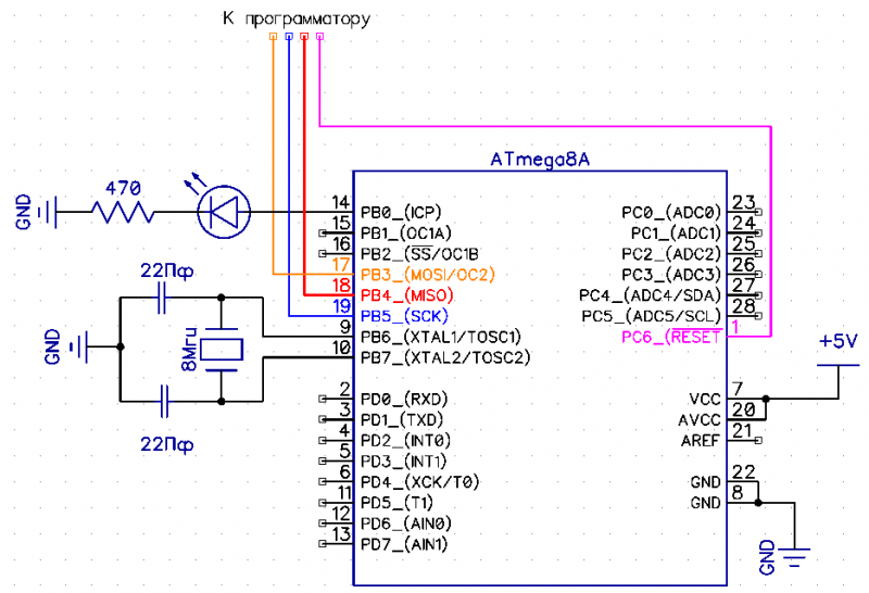 Схема на atmega8a