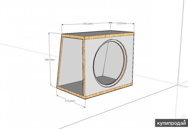 Закрытый короб для сабвуфера 12 дюймов чертеж