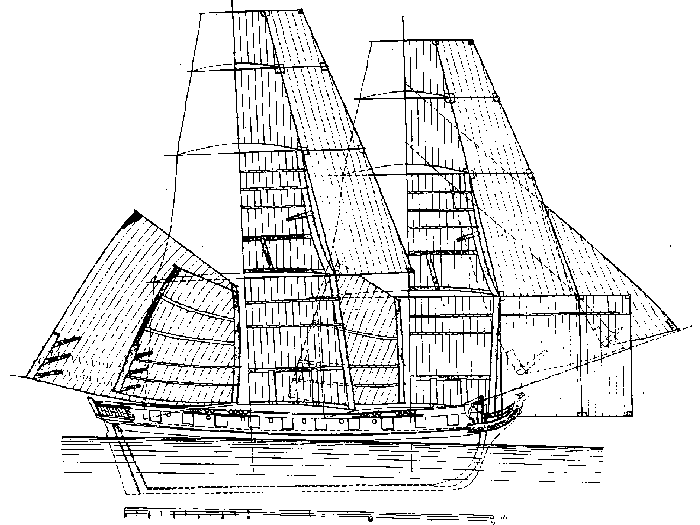 Парусная бригантина чертежи